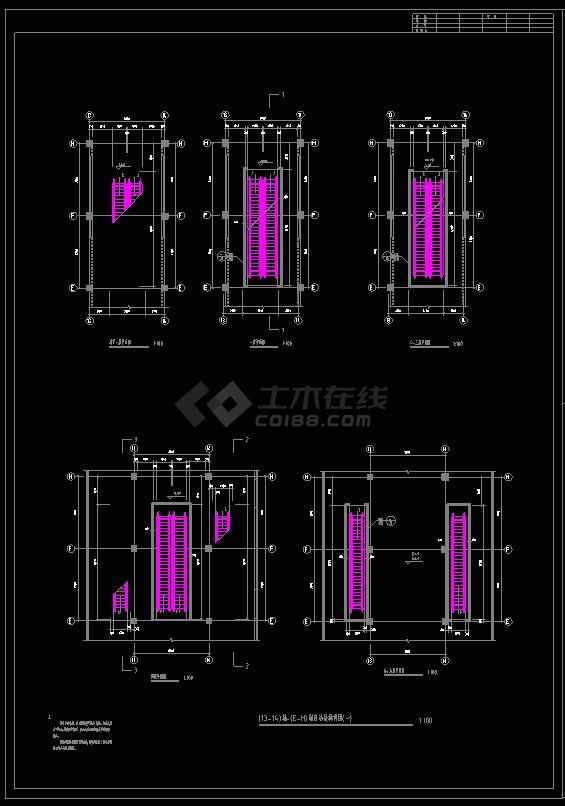 上海三菱自动扶梯装修设计cad平面大样施工图纸-图二