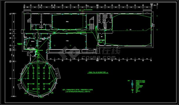 训练馆电气设计cad施工详细方案图纸-图二