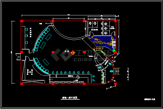 酒吧设计装修施工CAD平立面方案图-图二