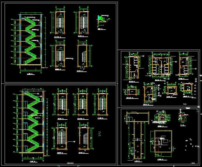 室内家装楼梯、电梯、卫生间cad设计大样施工图_图1