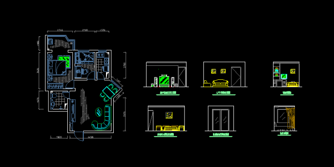 室内装修施工设计CAD方案图带3D效果图_图1