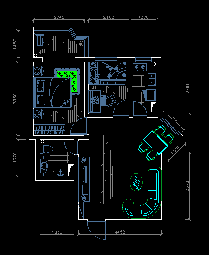 室内装修施工设计CAD方案图带3D效果图-图二