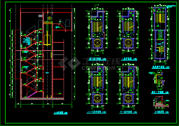 某详细的楼梯大样和门窗大样施工CAD方案图-图二