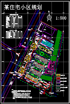 某城市的某住宅小区的CAD总平规划图-图一