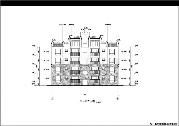 某地区四层剪力墙结构安置房建筑设计方案图-图二