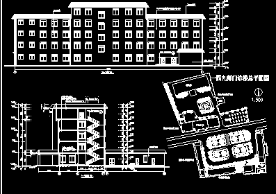 某市门诊楼建筑CAD设计平立面施工图-图二