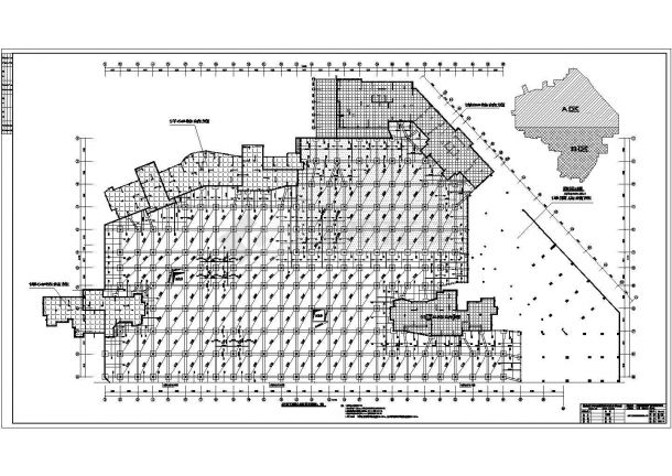 某住宅小区超长地下室框架结构顶空腔楼盖结构图-图一