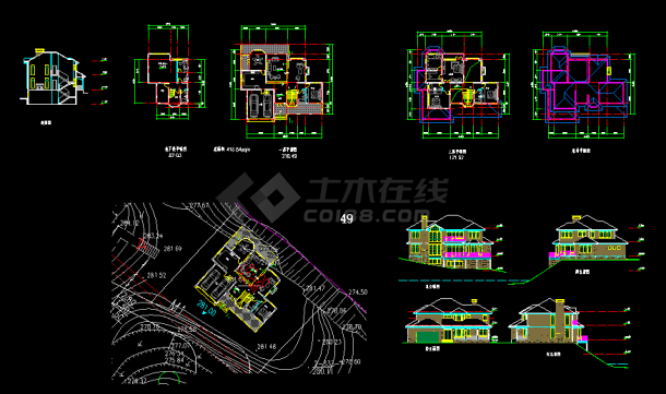 某城市别墅小区设计带CAD效果图4-图一