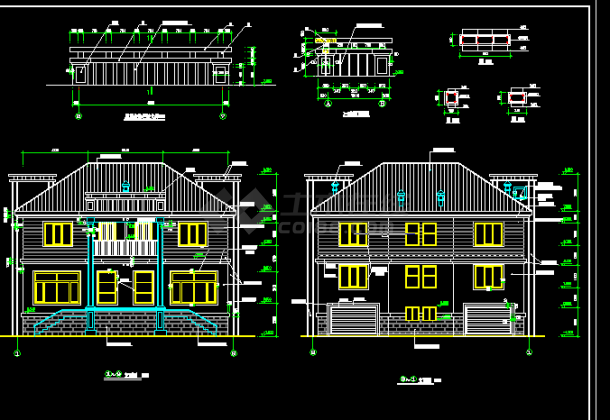 豪华农村别墅设计施工方案全套CAD图纸-图二