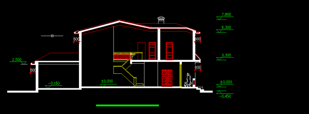 高档农村别墅建筑设计方案全套CAD图纸-图二