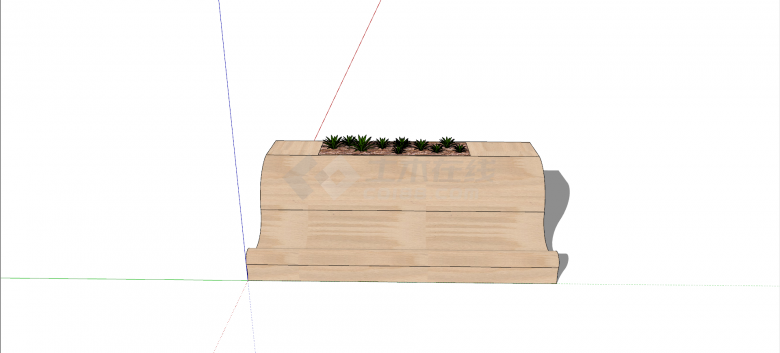 异形全柚木实木创意坐凳su模型-图二