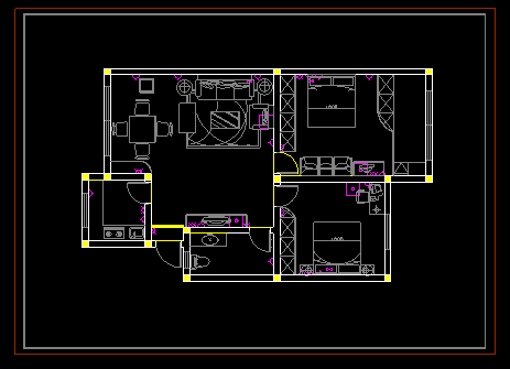 室内家装设计方案cad设计施工图例-图二