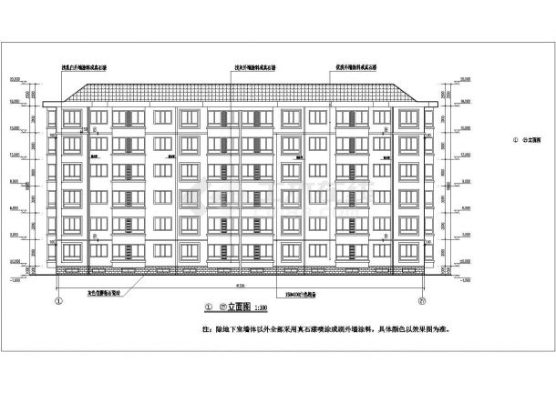 沁源县某地6层砌体结构住宅建筑设计图纸-图一