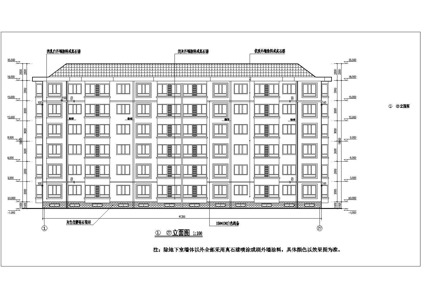 沁源县某地6层砌体结构住宅建筑设计图纸