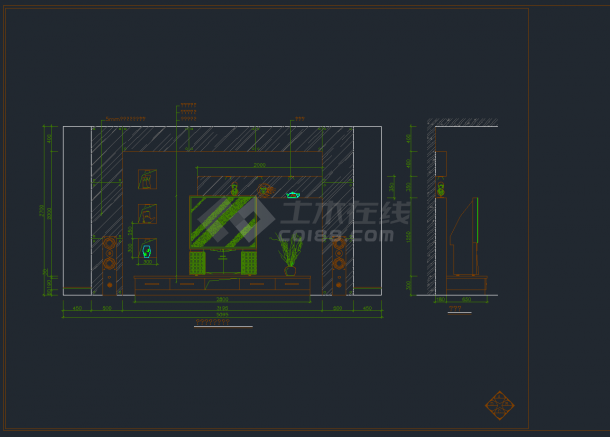 某复式楼家居整套装修设计CAD详图-图二
