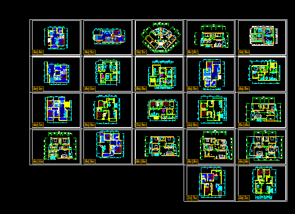 二十多套经典户型的CAD建筑平面图_图1