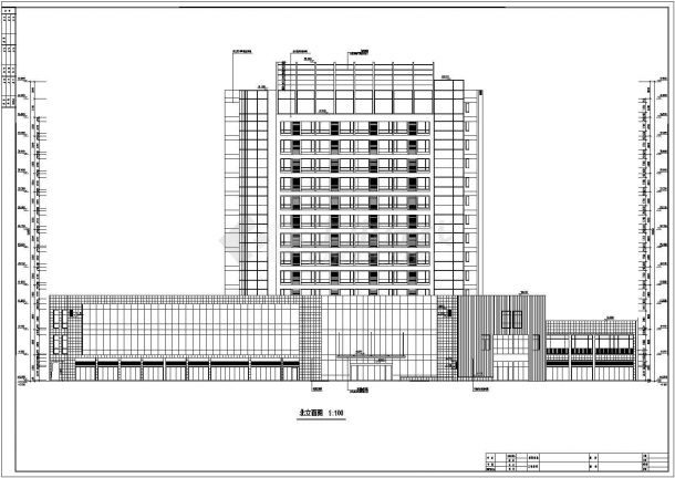 【浙江】某十四层现代风格酒店式公寓建筑设计施工图纸-图一
