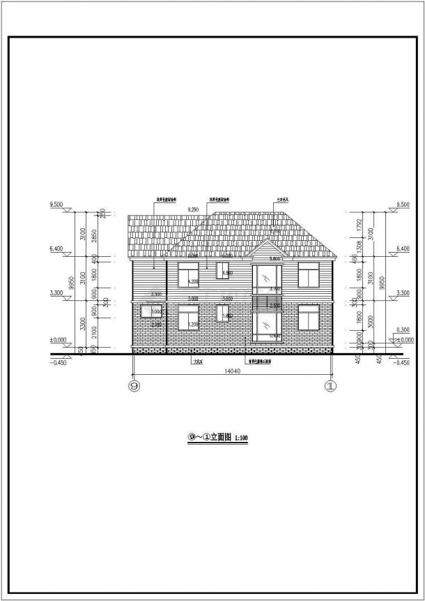 某二层框架结构独栋别墅建筑设计方案图纸（含效果图）-图二