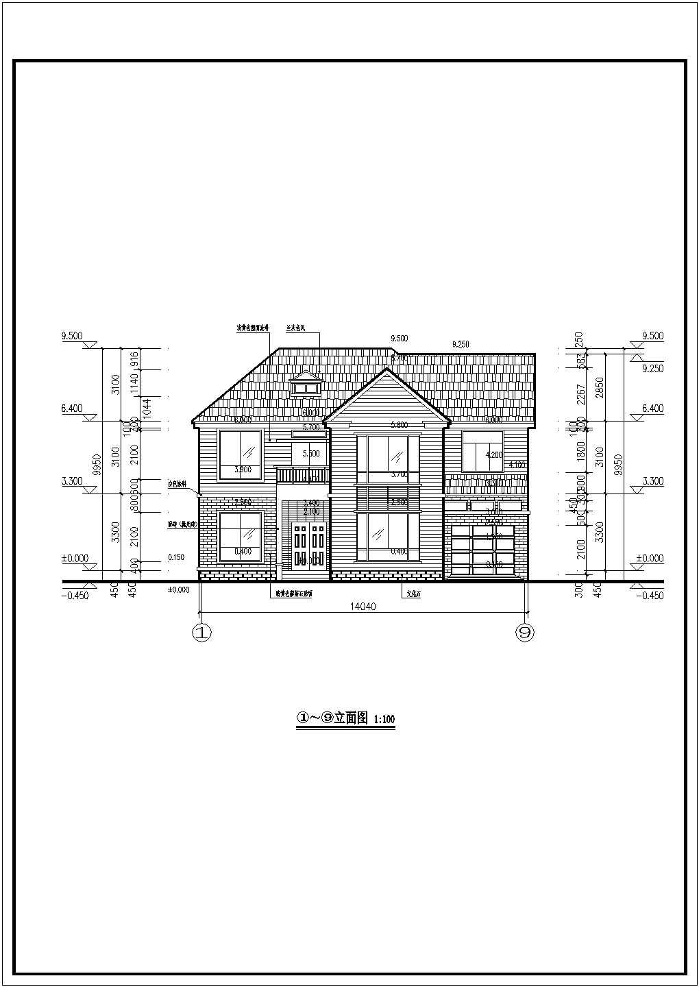 某二层框架结构独栋别墅建筑设计方案图纸（含效果图）