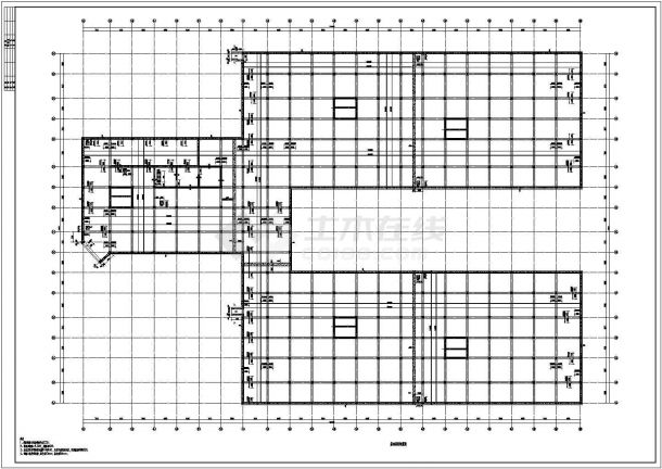 地下车库板柱剪力墙结构设计施工图纸-图二