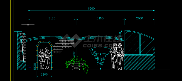 某别墅屋顶花园景观设计全套CAD图纸-图二