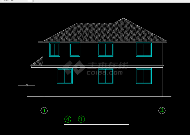 乡村某别墅建筑方案设计全套CAD图纸-图二