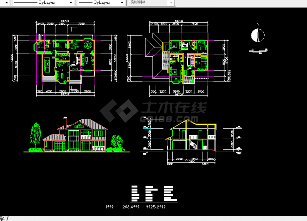 高档欧式别墅设计方案全套CAD图纸-图一