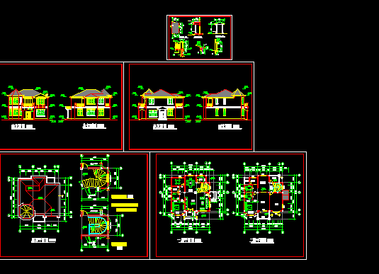 小别墅建筑方案设计全套CAD图纸_图1