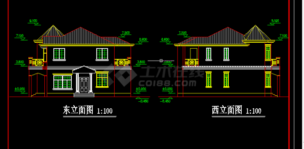 小别墅建筑方案设计全套CAD图纸-图二
