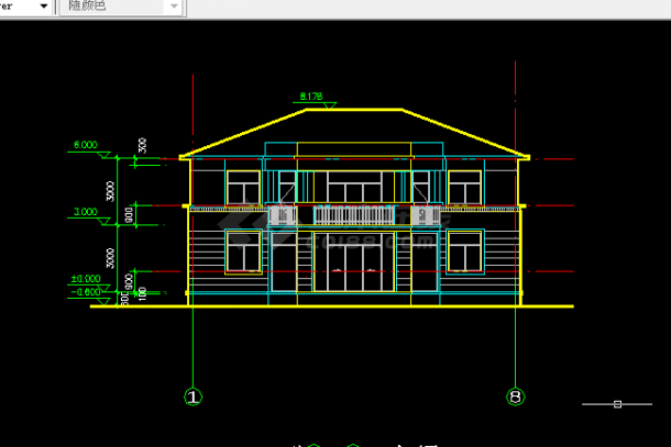 创业农庄L型别墅建筑设计全套CAD详图-图二
