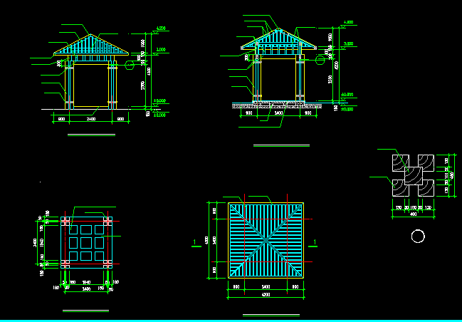 观水亭建筑方案设计全套CAD图纸_图1