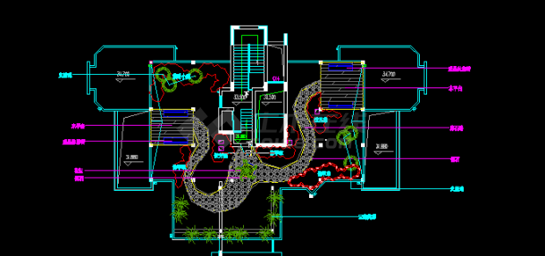 高层屋顶花园方案设计全套CAD平面图-图二