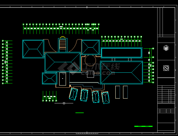 某会所建筑设计方案全套CAD平立面图-图二