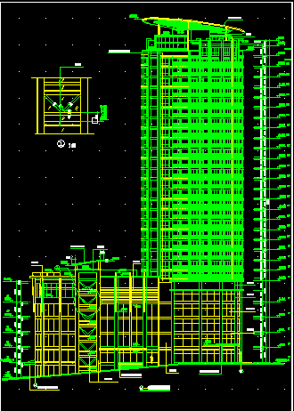 某市区高层住宅建筑物设计CAD图纸-图二