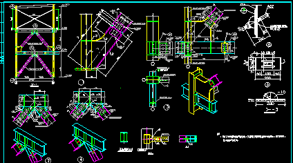 三层商业用钢框架CAD建筑设计施工图-图二
