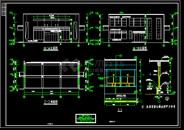 大型豪华食堂建筑cad设计方案图-图二