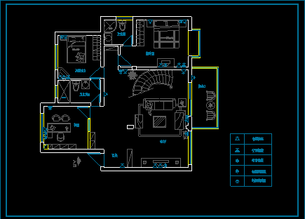别墅电气照明布线设计cad施工方案图-图二