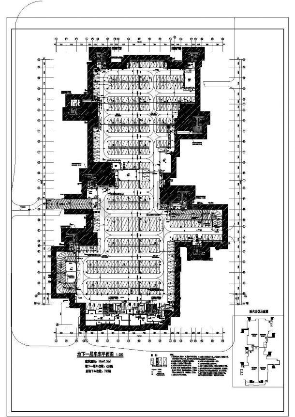 【重庆】住宅小区二层地下车库建筑设计施工图-图二