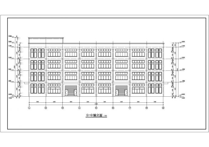 合肥某地四层框架结构厂房建筑设计方案图纸_图1
