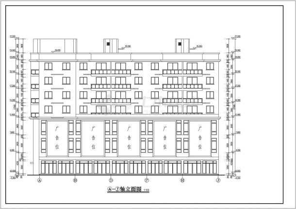 某地七层框架结构商住楼建筑设计施工图纸-图一