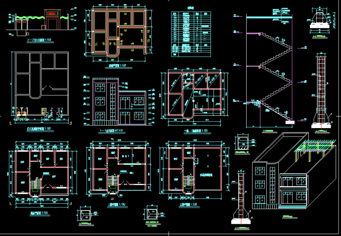 自由住宅楼—民房建筑CAD施工图纸_图1