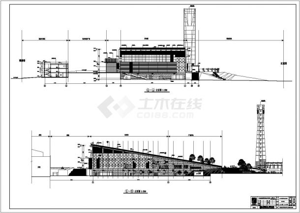 【广东】某三层乙级体育馆建筑及结构设计施工图（含水暖电）-图一