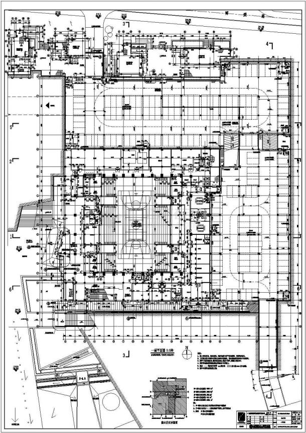 【广东】某三层乙级体育馆建筑及结构设计施工图（含水暖电）-图二