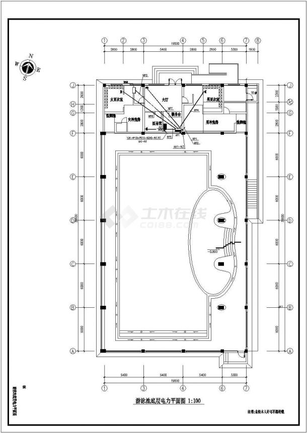 【广东】某游泳池全套电气设计施工图纸-图二
