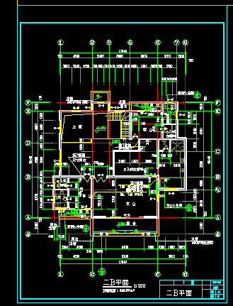 美式风格别墅建筑施工cad设计方案图纸-图二