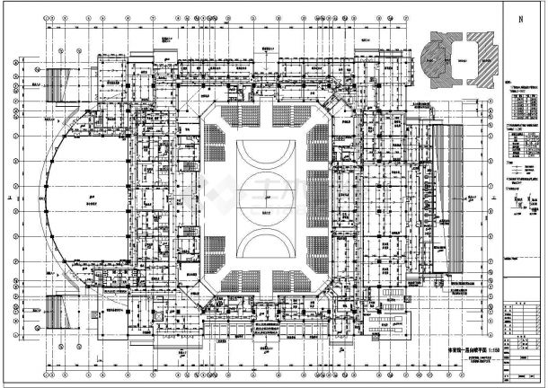 江苏省某地区体育馆给排水完整的施工图纸（含给水、排水、热水、消防和自喷）-图一
