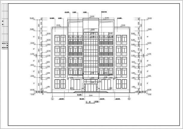 某地五层框架结构小办公楼建筑设计施工图纸-图一