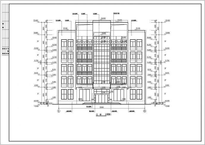 某地五层框架结构小办公楼建筑设计施工图纸_图1