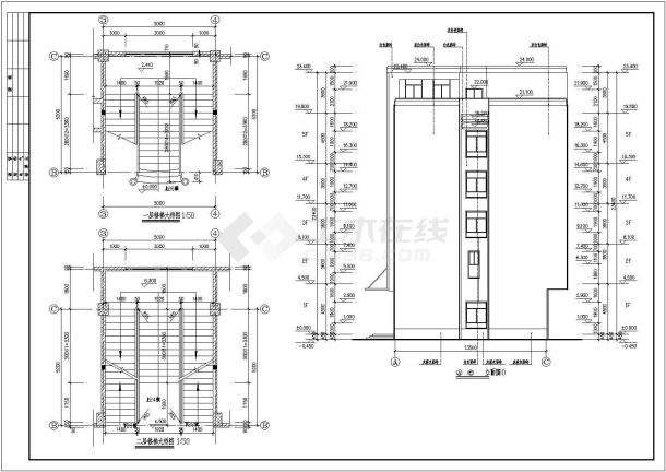 某地五层框架结构小办公楼建筑设计施工图纸-图二