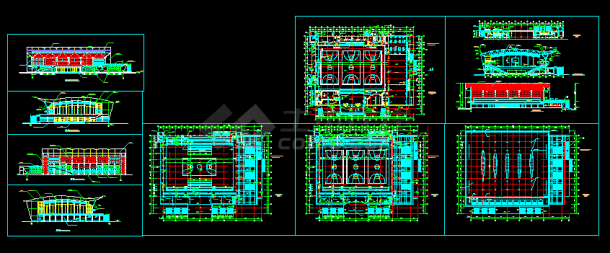 某大学体育馆建筑施工cad设计方案图纸-图一